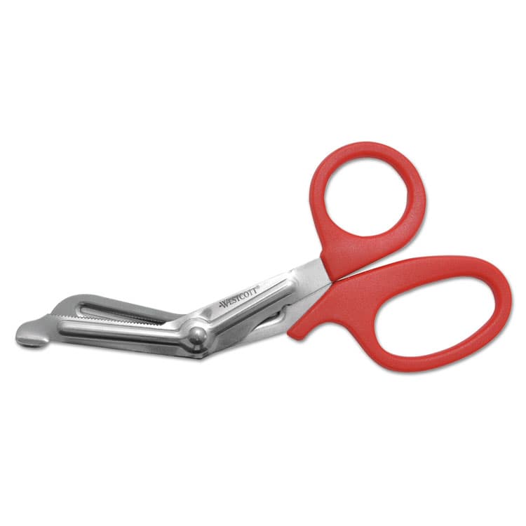 ACME UNITED CORPORATION Stainless Steel Office Snips, 7" Long, 1.75" Cut Length, Crane-Style Red Handle (ACM10098) thumbnail 2