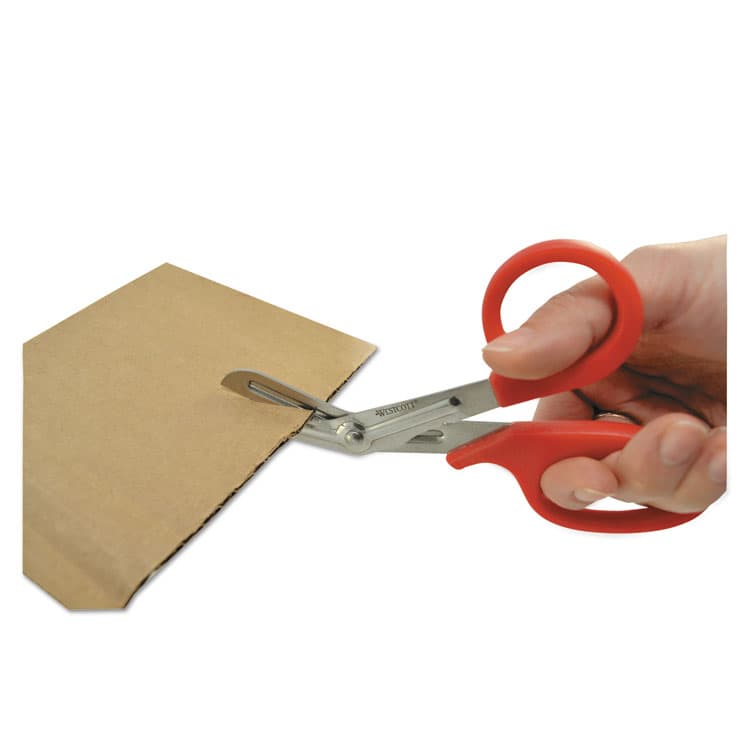 ACME UNITED CORPORATION Stainless Steel Office Snips, 7" Long, 1.75" Cut Length, Crane-Style Red Handle (ACM10098) thumbnail 3