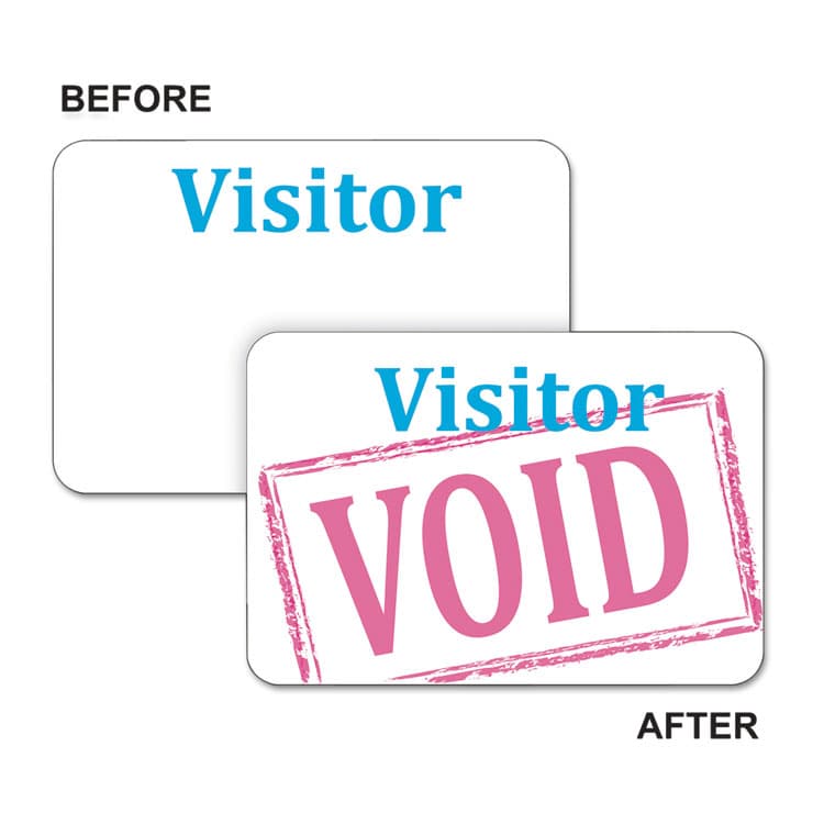 C-LINE PRODUCTS, Time's Up! Self-Expiring Visitor Badges, One-Day Badge, 3 x 2, White, 100/Box (CLI97005)