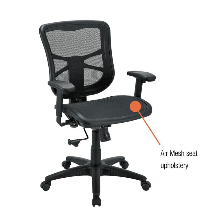 ALERA Alera Elusion Series Mesh Mid-Back Swivel/Tilt Chair, Supports Up to 275 lb, 17.9" to 21.6" Seat Height, Black (ALEEL42B18) thumbnail 2