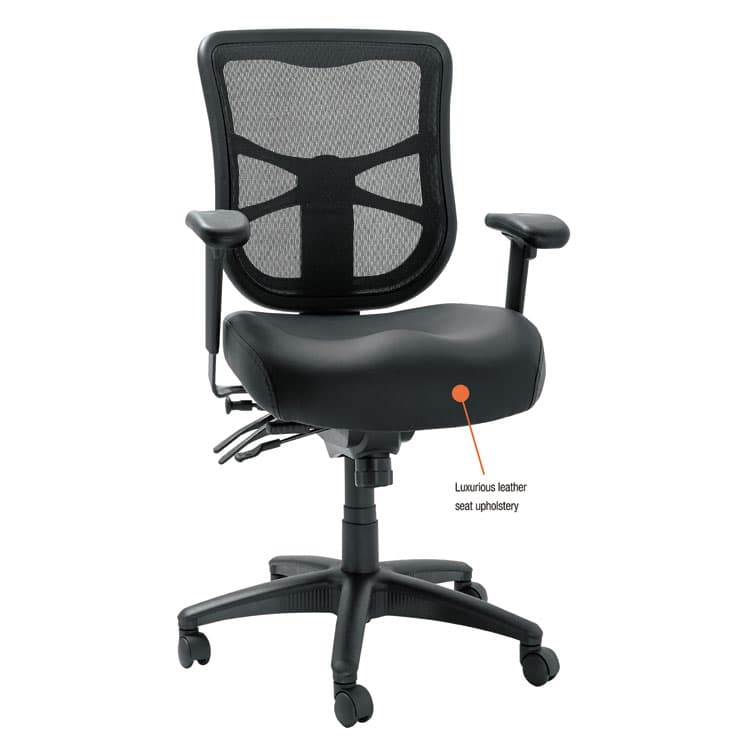 ALERA Alera Elusion Series Mesh Mid-Back Multifunction Chair, Supports Up to 275 lb, 17.7" to 21.4" Seat Height, Black (ALEEL4215)