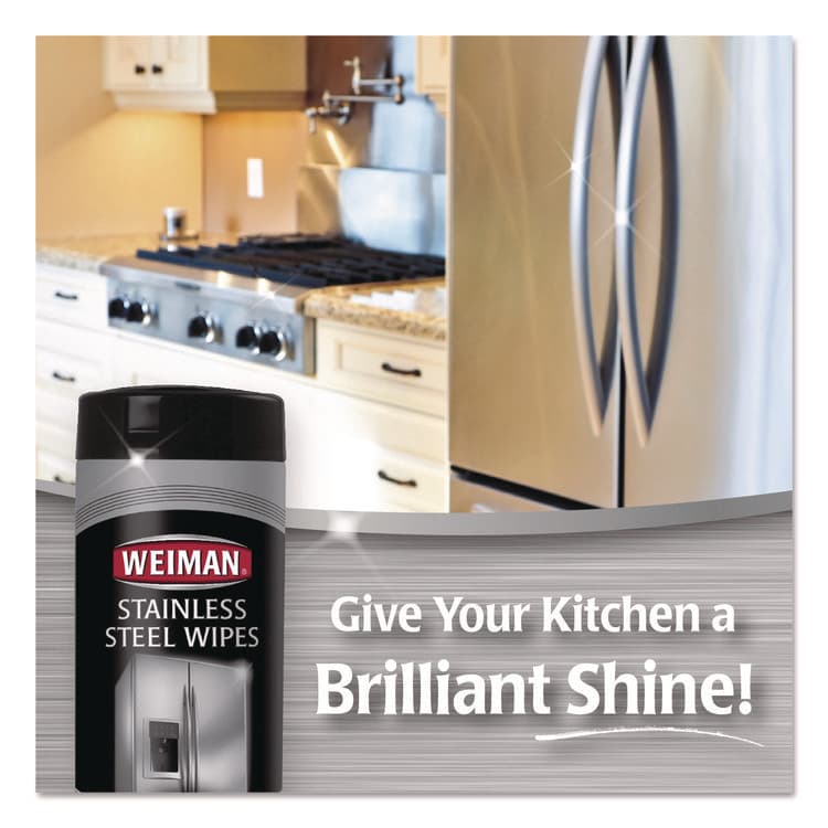 WEIMAN Stainless Steel Wipes, 1-Ply, 7 x 8, White, 30/Canister, 4 Canisters/Carton (WMN92CT) thumbnail 4