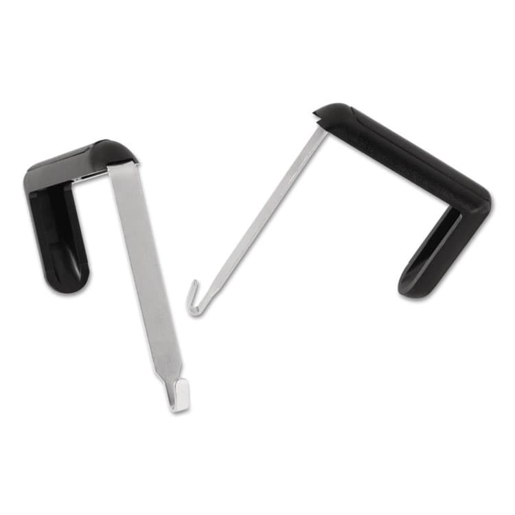 QUARTET MFG. Adjustable Cubicle Hangers, For 1.5" to 3" Thick Partition Walls, Aluminum/Black, 2/Set (QRT7502) thumbnail 2
