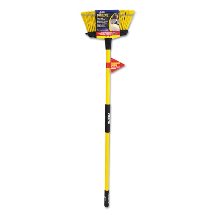 QUICKIE Job Site Super-Duty Multisurface Upright Broom, 16 x 54, Fiberglass Handle, Yellow/Black (QCK759)