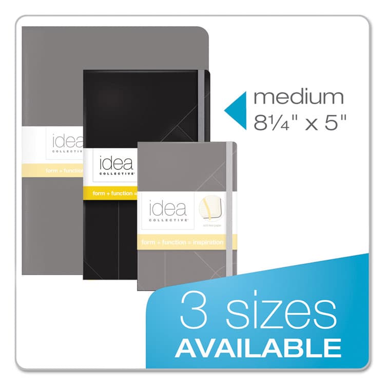 TOPS BUSINESS FORMS Idea Collective Journal with Elastic Closure, 1-Subject, Wide/Legal Rule, Black Hardcover, (120) 8.25 x 5 Sheets (TOP56872) thumbnail 3