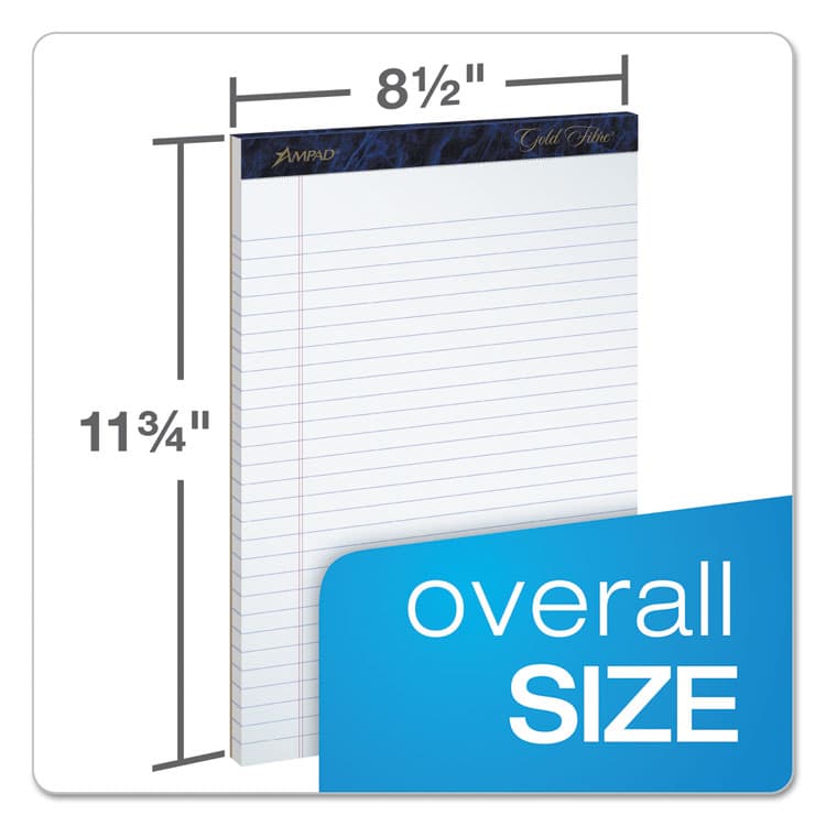 AMPAD/DIV. OF AMERCN PD&PPR Gold Fibre Writing Pads, Wide/Legal Rule, (50) White 8.5 x 11 Sheets, 4/Pack (TOP20031) thumbnail 2