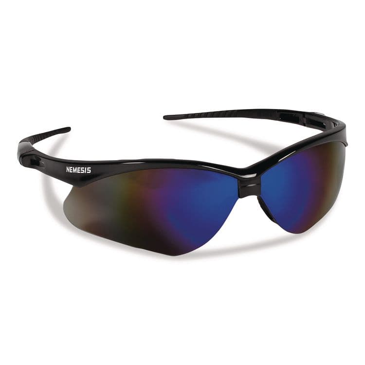 KIMBERLY-CLARK PROFESSIONAL Nemesis Safety Glasses, Black Half Frame, Mirrored Blue Dual Lens (ANS14481)