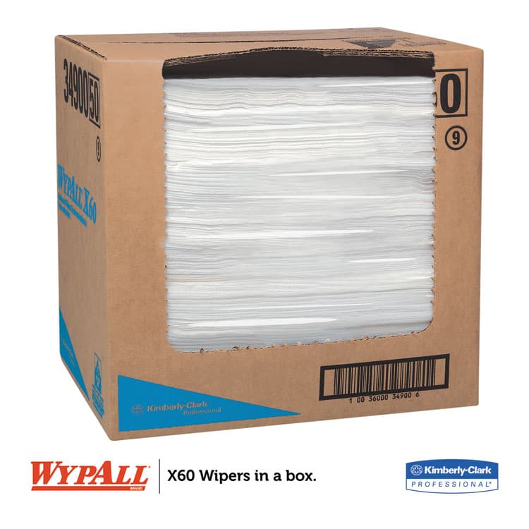 KIMBERLY CLARK General Clean X60 Cloths, Flat Sheet, 12.5 x 16.8, White, 150/Box, 6 Boxes/Carton (KCC34900) thumbnail 3