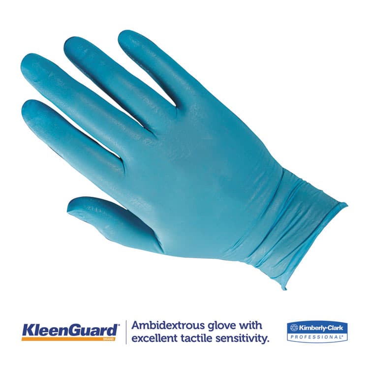 KIMBERLY-CLARK PROFESSIONAL G10 Blue Nitrile Gloves, Powder-Free, Large, 6 mil Thick, 9.5" Long, Blue, 100/Box, 10 Boxes/Carton (KCC57373CT) thumbnail 2