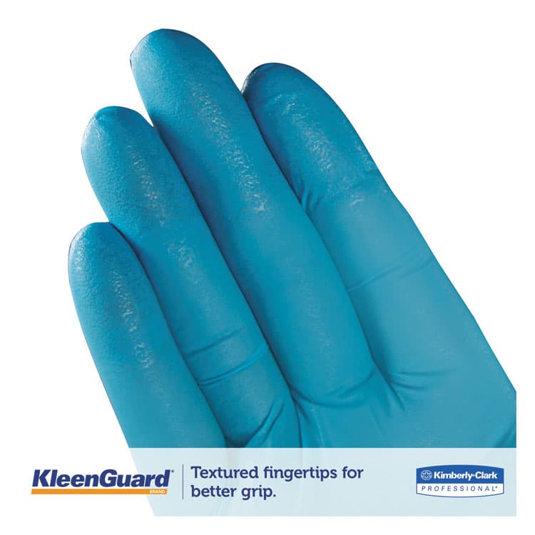 KIMBERLY-CLARK PROFESSIONAL G10 Blue Nitrile Gloves, Powder-Free, Large, 6 mil Thick, 9.5" Long, Blue, 100/Box, 10 Boxes/Carton (KCC57373CT) thumbnail 3