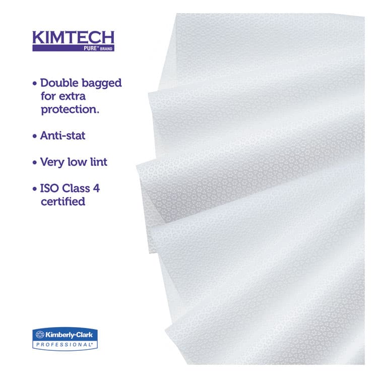KIMBERLY CLARK W4 Critical Task Wipers, Flat Double Bag, 12 x 12, Unscented, White, 100/Bag, 5 Bags/Carton (KCC33330) thumbnail 4
