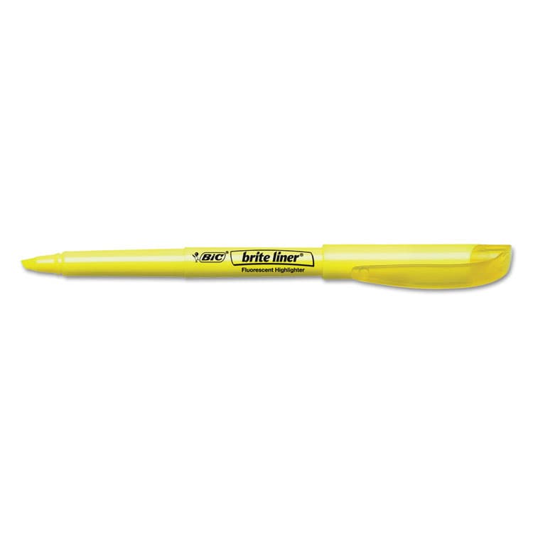 BIC CORP. Brite Liner Highlighter Value Pack, Yellow Ink, Chisel Tip, Yellow/Black Barrel, 24/Pack (BICBL241YW) thumbnail 3