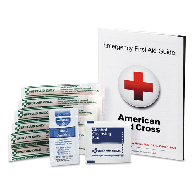FIRST AID ONLY, . First Aid Guide w/Supplies, 9 Pieces (FAOFAE6017)