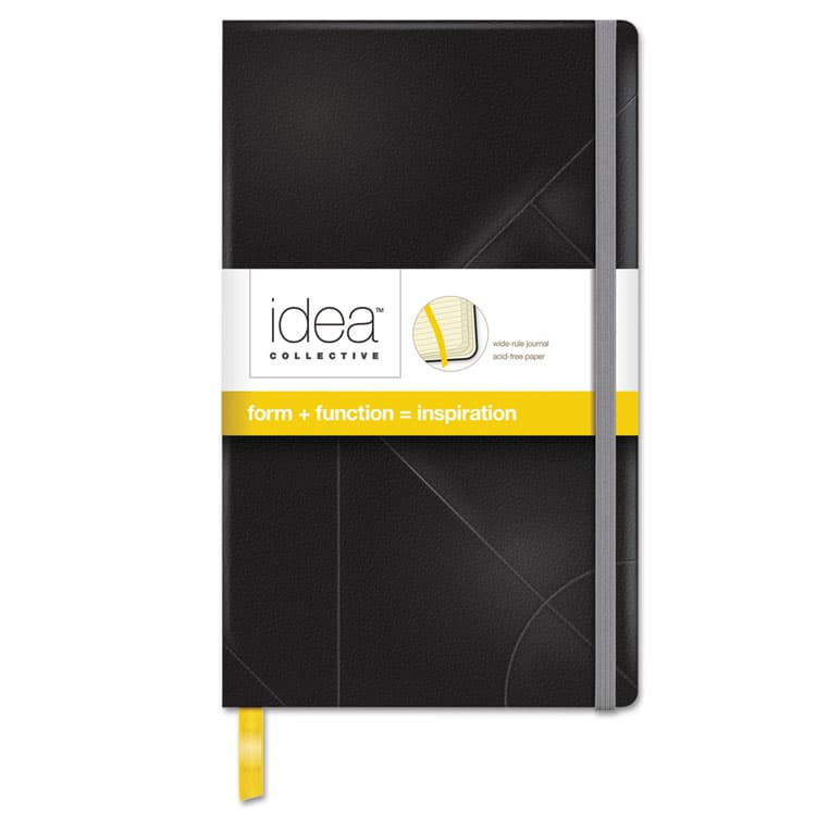 TOPS BUSINESS FORMS Idea Collective Journal with Elastic Closure, 1-Subject, Wide/Legal Rule, Black Hardcover, (120) 8.25 x 5 Sheets (TOP56872)