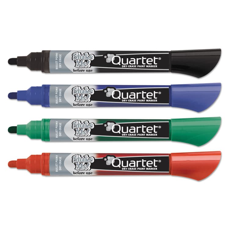 QUARTET MFG. Premium Glass Board Dry Erase Marker, Broad Bullet Tip, Assorted Colors, 4/Pack (QRT79552) thumbnail 2