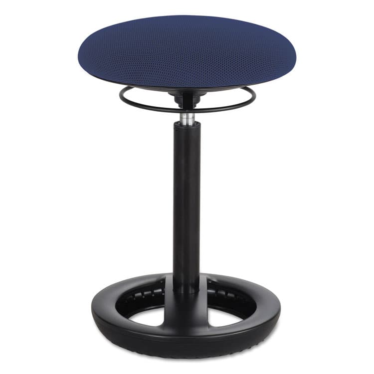SAFCO PRODUCTS Twixt Desk Height Ergonomic Stool, Supports Up to 250 lb, 22.5" Seat Height, Blue Seat, Black Base (SAF3000BU)