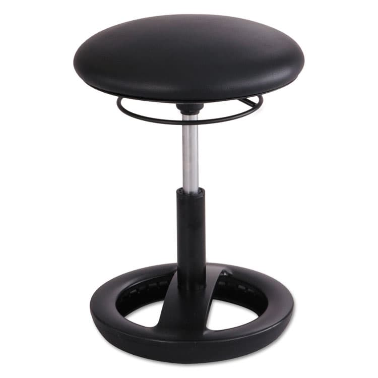 SAFCO PRODUCTS Twixt Desk Height Ergonomic Stool, Supports Up to 250 lb, 22.5" Seat Height, Black Seat, Black Base (SAF3000BV)
