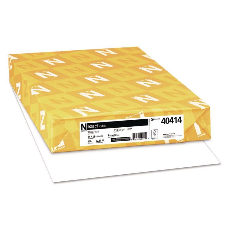 NEENAH PAPER Exact Index Card Stock, 92 Bright, 110 lb Index Weight, 11 x 17, White, 250/Pack (WAU40414)