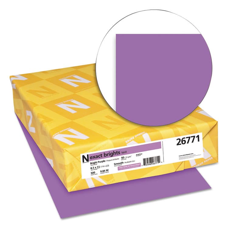 NEENAH PAPER Exact Brights Paper, 20 lb Bond Weight, 8.5 x 11, Bright Purple, 500/Ream (WAU26771) thumbnail 2