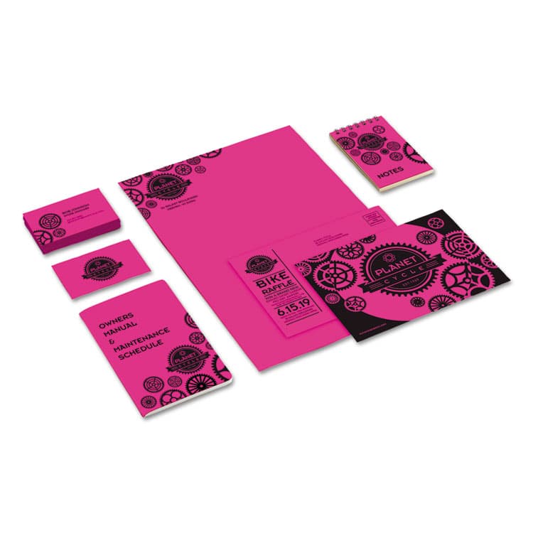 NEENAH PAPER Color Cardstock, 65 lb Cover Weight, 8.5 x 11, Fireball Fuchsia, 250/Pack (WAU22881) thumbnail 3