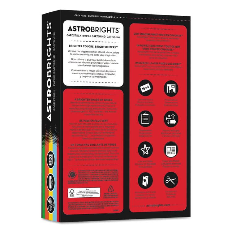 NEENAH PAPER Color Cardstock -"Eco" Assortment, 65 lb Cover Weight, 8.5 x 11, Assorted, 250/Pack (WAU98853) thumbnail 3