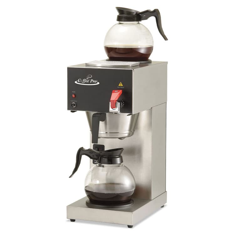RDI USA Two-Burner Institutional Coffee Maker, 12-Cup, 9 x 16.5 x 19, Stainless Steel (OGFCPDC128AF)