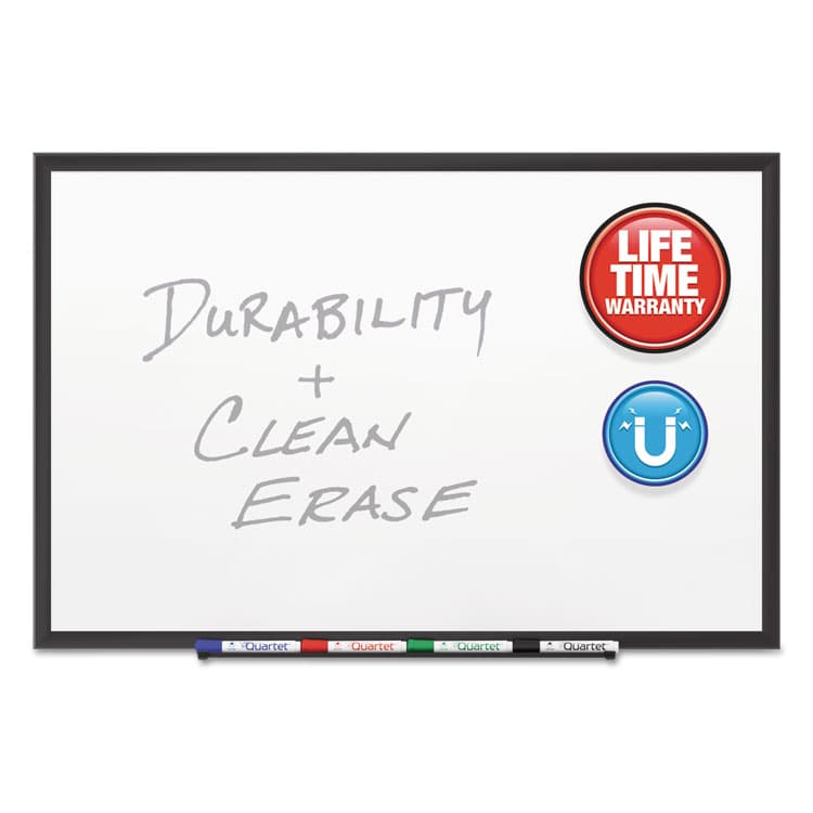 QUARTET MFG. Classic Series Porcelain Magnetic Dry Erase Board, 60" x 36", White Surface, Black Aluminum Frame (QRT2545B) thumbnail 2