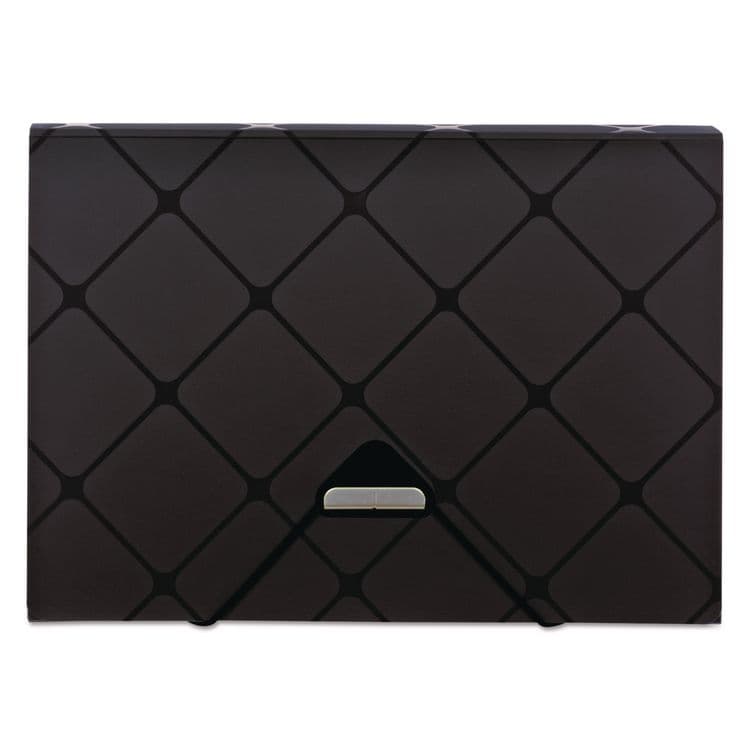 TOPS BUSINESS FORMS Poly Expanding File, 1.5" Expansion, 13 Sections, Cord/Hook Closure, 1/12-Cut Tabs, Letter Size, Black (PFX39624BLA)