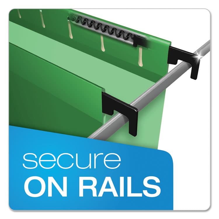 TOPS BUSINESS FORMS SureHook Hanging Folders, Letter Size, 1/5-Cut Tabs, Bright Green, 20/Box (PFX615215BGR) thumbnail 2