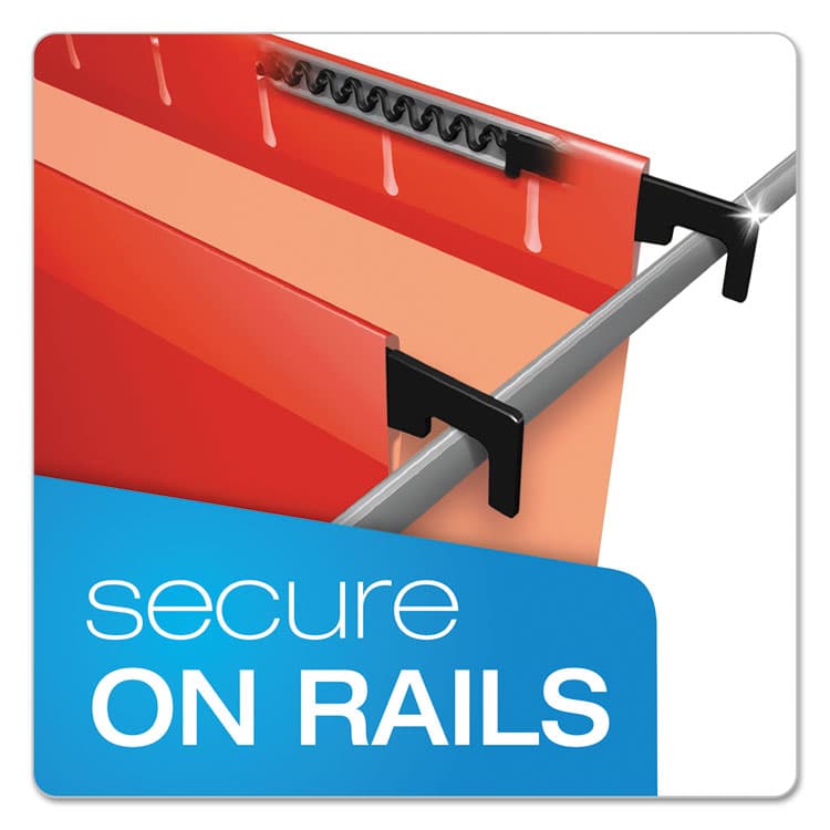 TOPS BUSINESS FORMS SureHook Hanging Folders, Letter Size, 1/5-Cut Tabs, Red, 20/Box (PFX615215RED) thumbnail 2