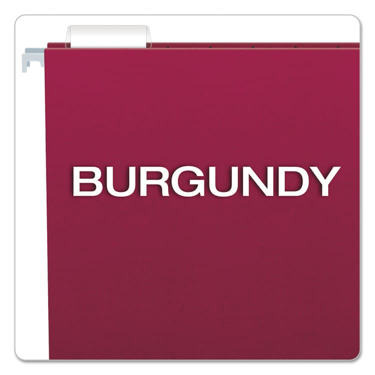 TOPS BUSINESS FORMS Colored Hanging Folders, Letter Size, 1/5-Cut Tabs, Burgundy, 25/Box (PFX81613) thumbnail 3