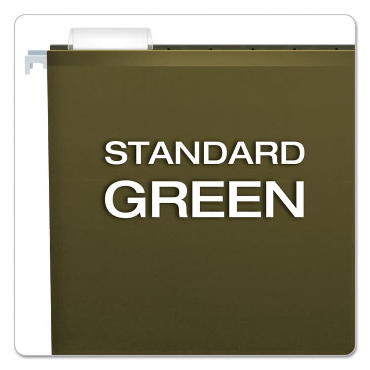 TOPS BUSINESS FORMS Extra Capacity Reinforced Hanging File Folders with Box Bottom, 1" Capacity, Letter Size, 1/5-Cut Tabs, Green, 25/Box (PFX4152X1) thumbnail 4