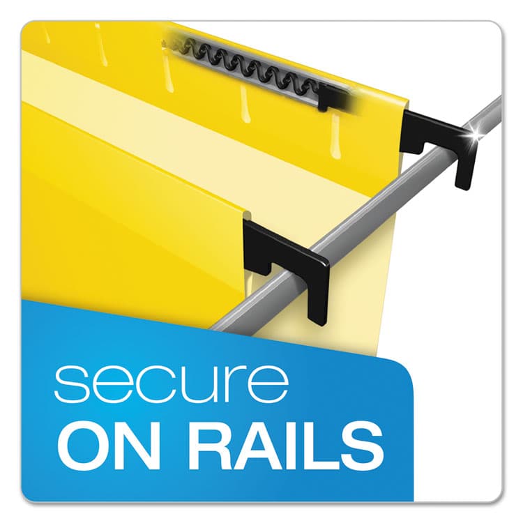 TOPS BUSINESS FORMS SureHook Hanging Folders, Letter Size, 1/5-Cut Tabs, Yellow, 20/Box (PFX615215YEL) thumbnail 2