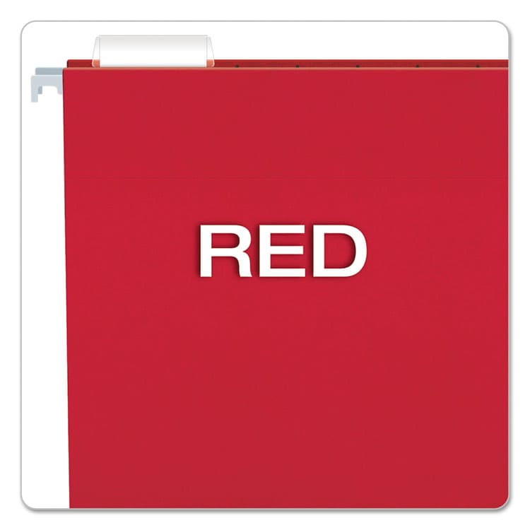 TOPS BUSINESS FORMS Colored Hanging Folders, Letter Size, 1/5-Cut Tabs, Red, 25/Box (PFX81608) thumbnail 3