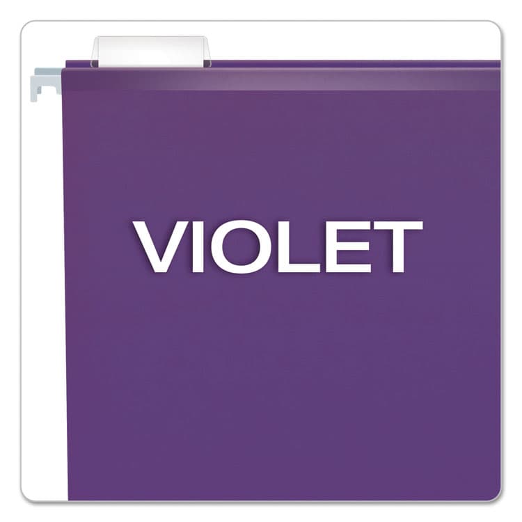 TOPS BUSINESS FORMS Colored Reinforced Hanging Folders, Letter Size, 1/5-Cut Tabs, Violet, 25/Box (PFX415215VIO) thumbnail 3