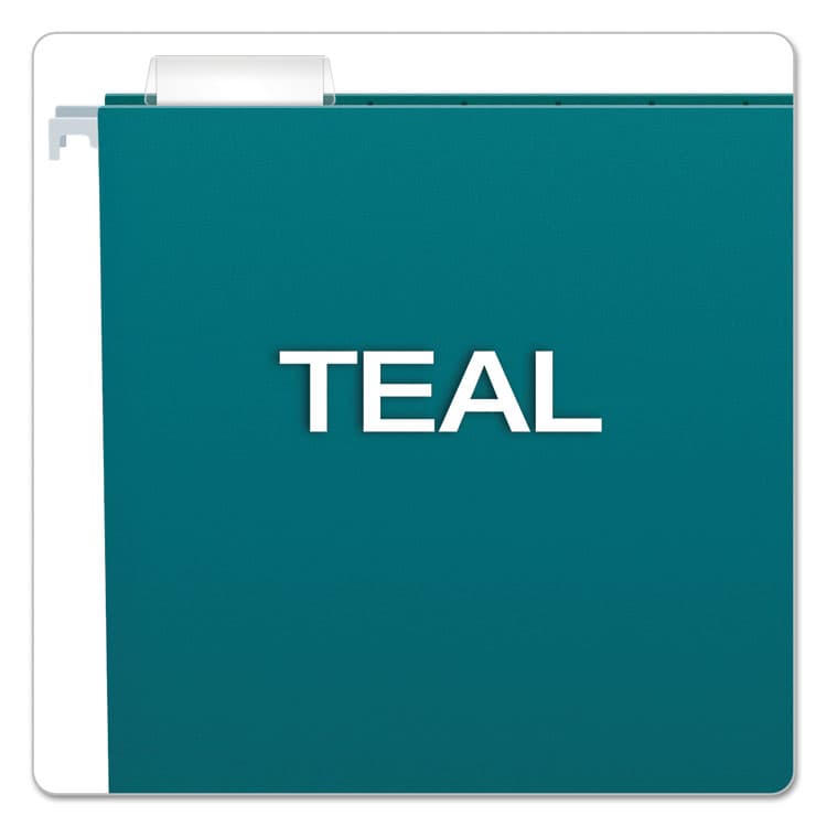 TOPS BUSINESS FORMS Colored Hanging Folders, Letter Size, 1/5-Cut Tabs, Teal, 25/Box (PFX81614) thumbnail 3