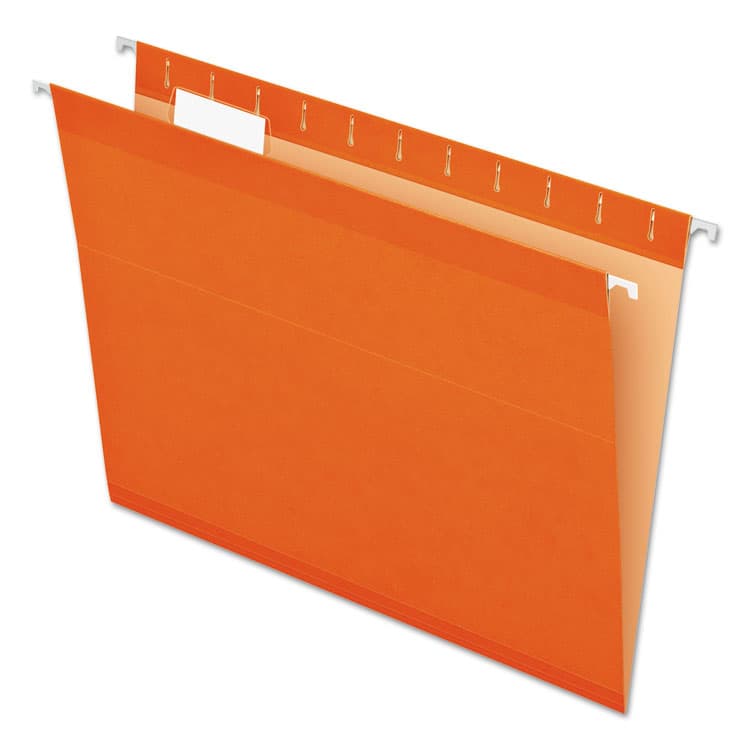 TOPS BUSINESS FORMS Colored Reinforced Hanging Folders, Letter Size, 1/5-Cut Tabs, Orange, 25/Box (PFX415215ORA)