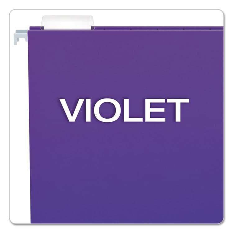 TOPS BUSINESS FORMS Colored Hanging Folders, Letter Size, 1/5-Cut Tabs, Violet, 25/Box (PFX81611) thumbnail 3