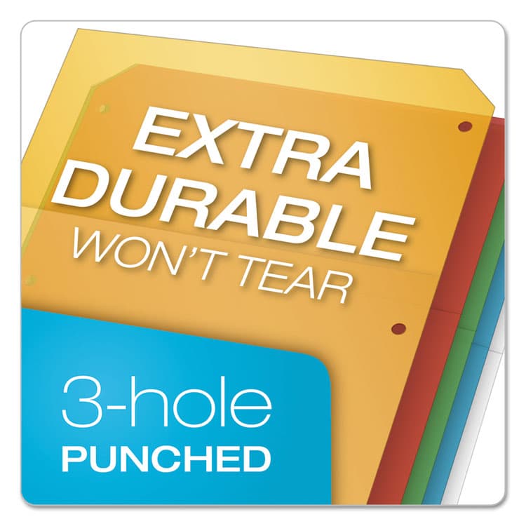 CARDINAL BRANDS . Poly Ring Binder Pockets, 8.5 x 11, Assorted Colors, 5/Pack (CRD84007) thumbnail 3