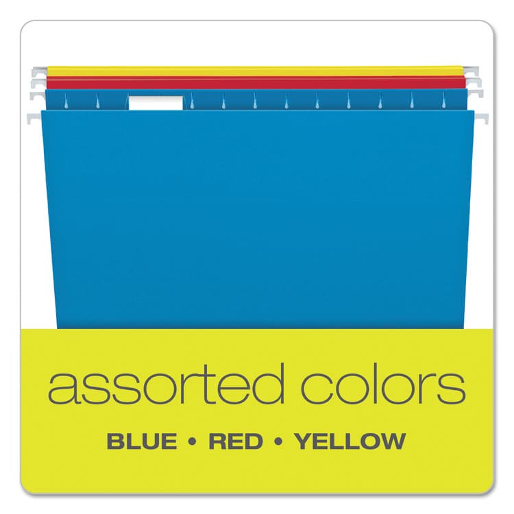 TOPS BUSINESS FORMS Colored Hanging Folders, Legal Size, 1/5-Cut Tabs, Assorted Colors, 25/Box (PFX81632) thumbnail 3