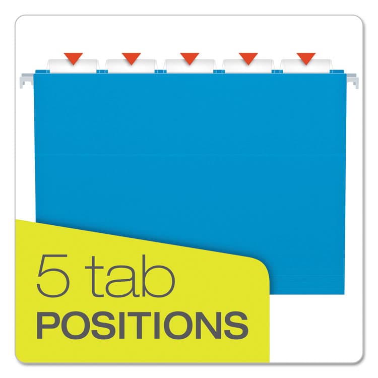 TOPS BUSINESS FORMS Colored Hanging Folders, Letter Size, 1/5-Cut Tabs, Blue, 25/Box (PFX81603) thumbnail 3