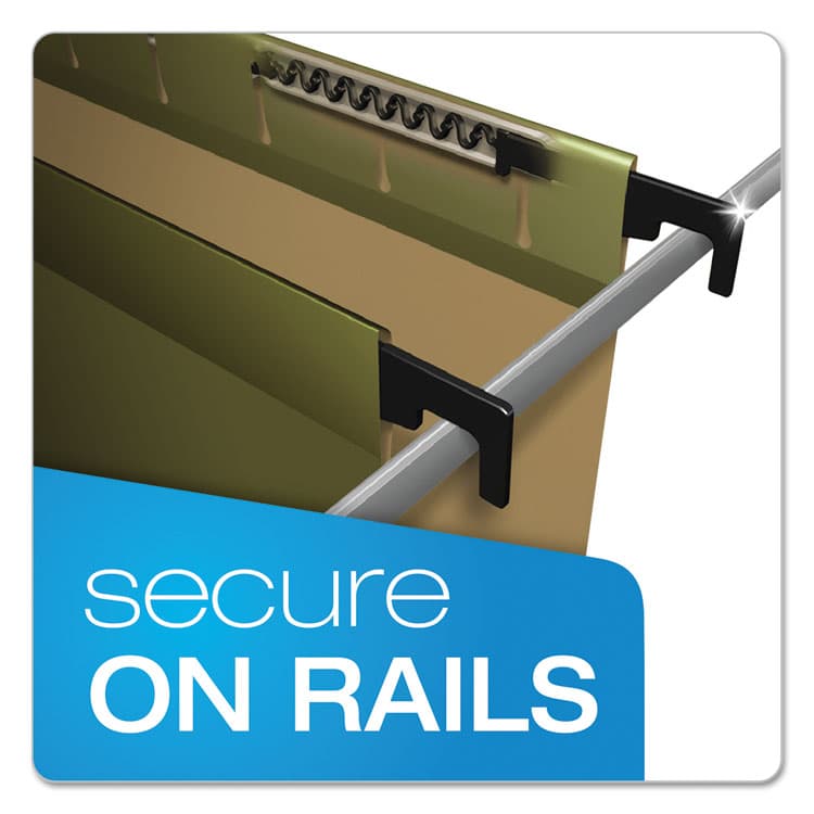 TOPS BUSINESS FORMS Extra-Capacity SureHook Hanging Folders, 2" Capacity, Letter Size, 1/5-Cut Tabs, Standard Green, 20/Box (PFX6152X2) thumbnail 2