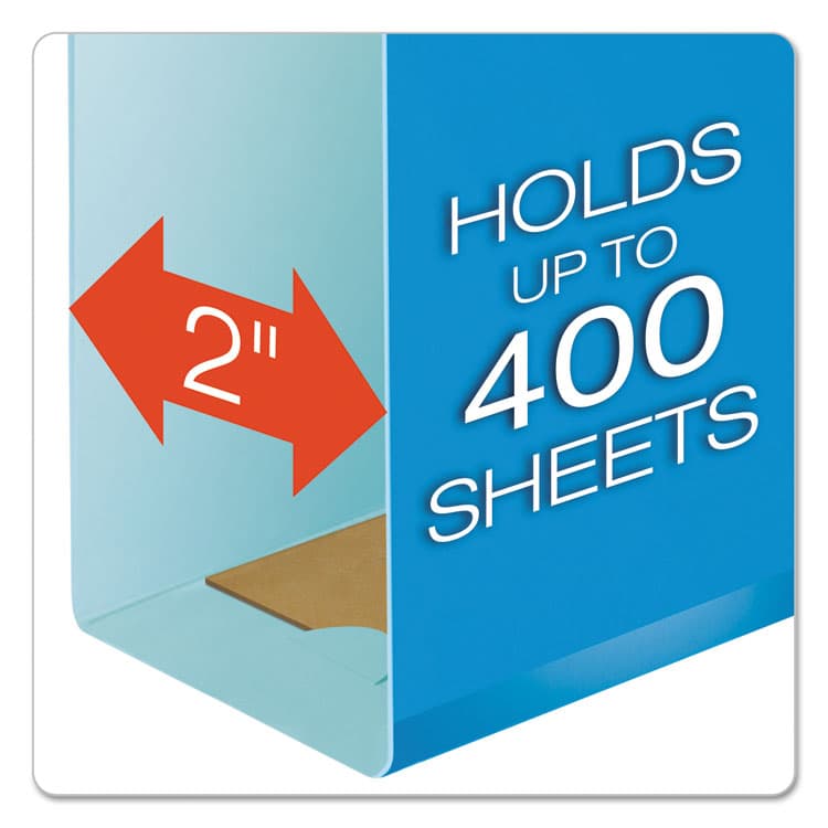 TOPS BUSINESS FORMS Extra Capacity Reinforced Hanging File Folders with Box Bottom, 2" Capacity, Legal Size, 1/5-Cut Tabs, Blue, 25/Box (PFX4153X2BLU) thumbnail 2