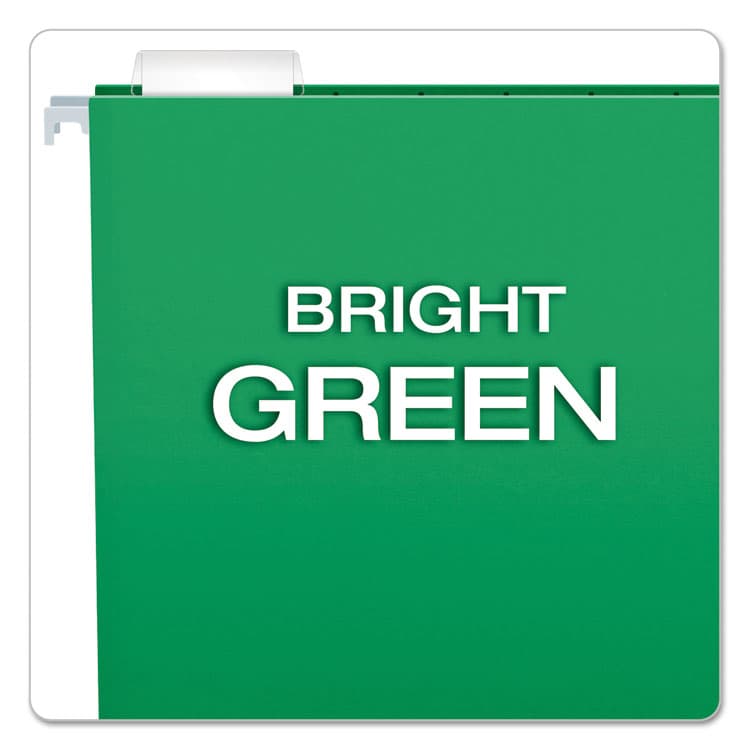 TOPS BUSINESS FORMS Colored Hanging Folders, Letter Size, 1/5-Cut Tabs, Bright Green, 25/Box (PFX81610) thumbnail 3