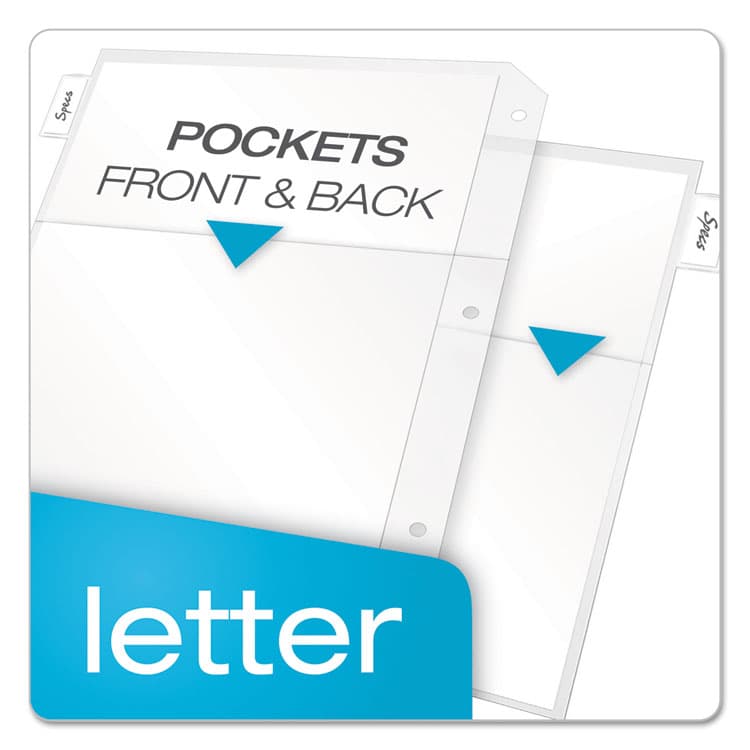 CARDINAL BRANDS . Poly Ring Binder Pockets, 8.5 x 11, Clear, 5/Pack (CRD84010) thumbnail 2