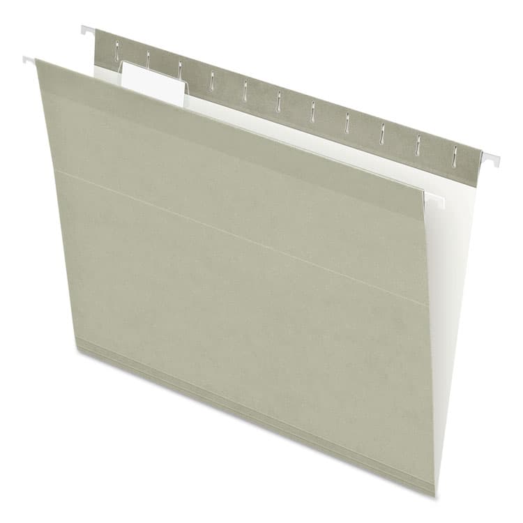 TOPS BUSINESS FORMS Colored Reinforced Hanging Folders, Letter Size, 1/5-Cut Tabs, Gray, 25/Box (PFX415215GRA)