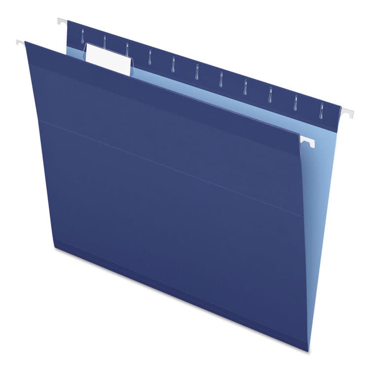 TOPS BUSINESS FORMS Colored Reinforced Hanging Folders, Letter Size, 1/5-Cut Tabs, Navy, 25/Box (PFX415215NAV)