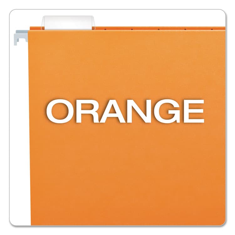 TOPS BUSINESS FORMS Colored Hanging Folders, Letter Size, 1/5-Cut Tabs, Orange, 25/Box (PFX81607) thumbnail 3
