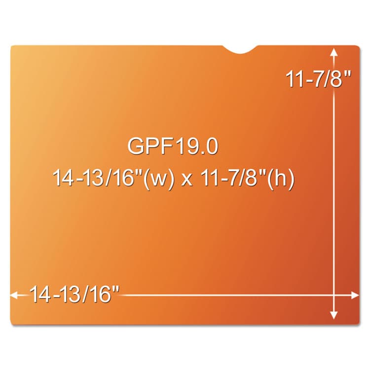 3M/COMMERCIAL TAPE DIV. Gold Frameless Privacy Filter for 19" Flat Panel Monitor (MMMGF190C4B) thumbnail 3