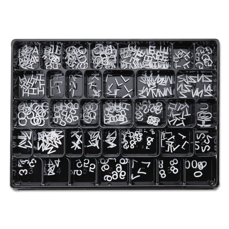 QUARTET MFG. 4400 Series Character Set for Felt Surfaces, 1" Tall, White Characters, 300/Set (QRT4423) thumbnail 2